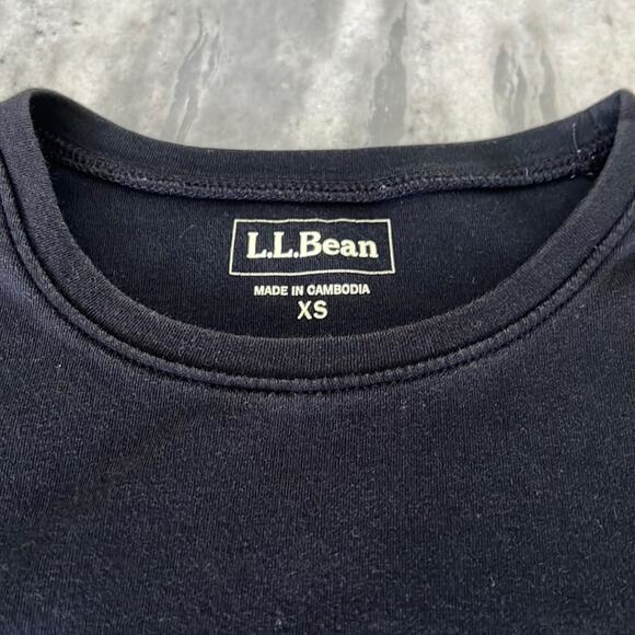 L.L.Bean Knit Top Size XS Black Cotton Long Sleeve Basic Gorpcore Base Layer - Picture 4 of 10